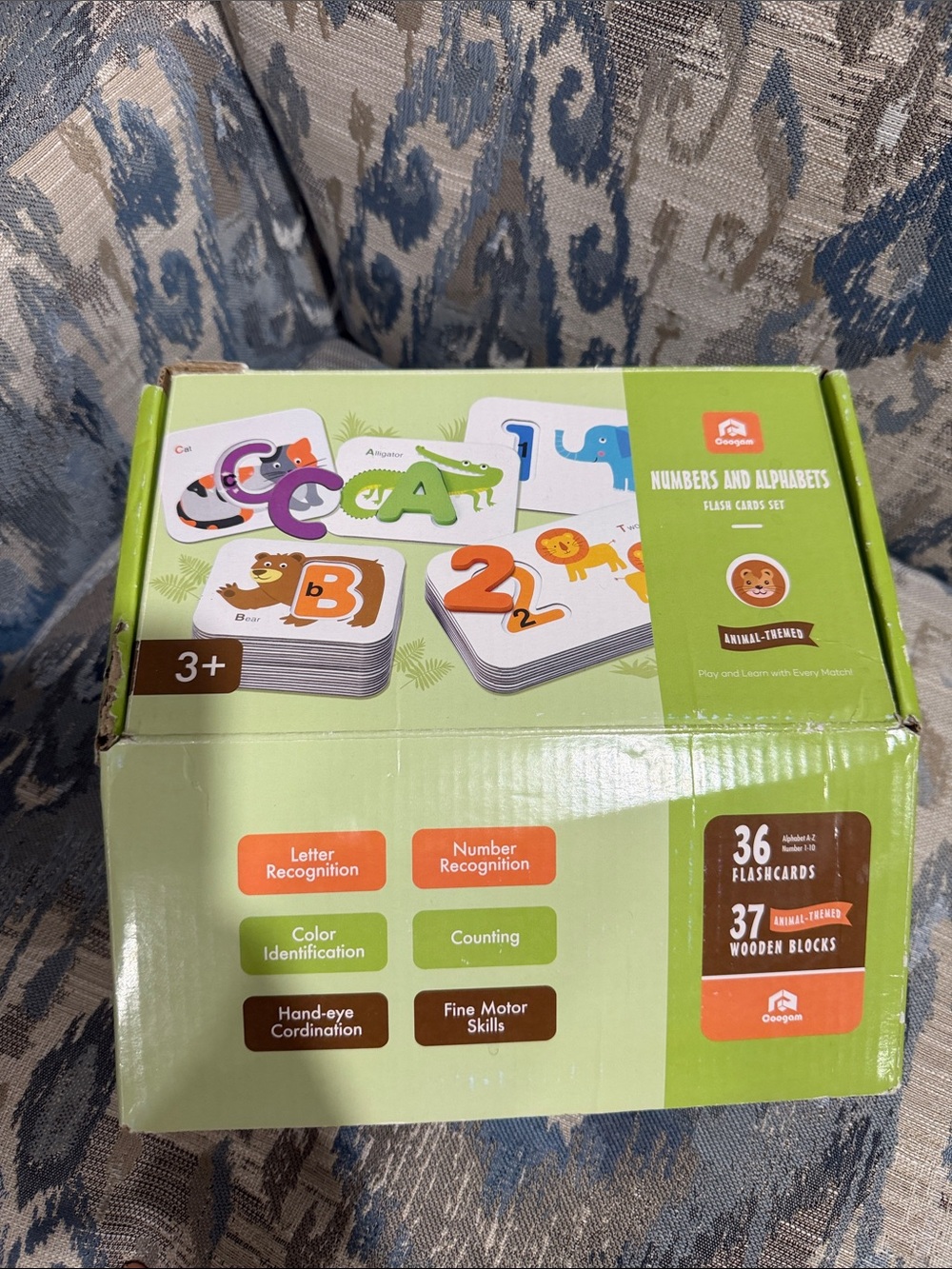 Numbers and Alphabets Flash Cards Set - Green